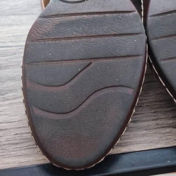 Clarks Collection soft cushion sandals women's size 8 leather 2 tone brown - Picture 16 of 16